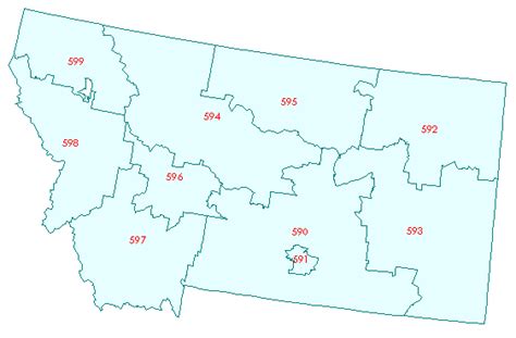 3 Digit State Zip Code Maps Montana to Oregon