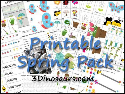 3 Dinosaurs Spring Printable Spring Preschool Spring Theme Preschool Spring Kindergarten