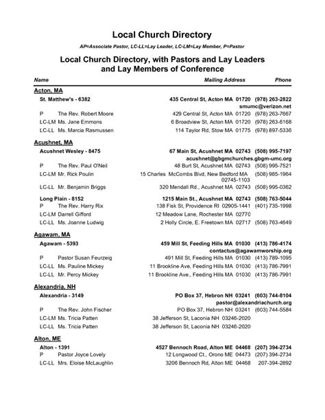 3 Excel Church Directory Templates Excel xlts
