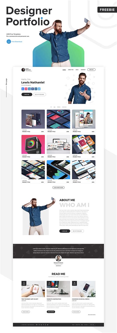 3 Free Adobe XD Portfolio Templates Xd File