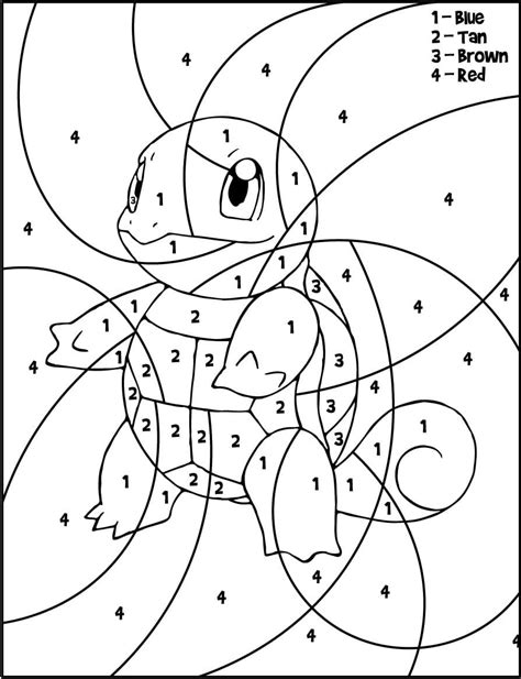 3 Free Pokemon Color By Number Printable Worksheets Color by number