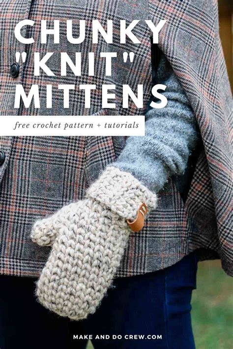 3 Hour Chunky Crochet Mittens Free Pattern + Detailed Tutorial