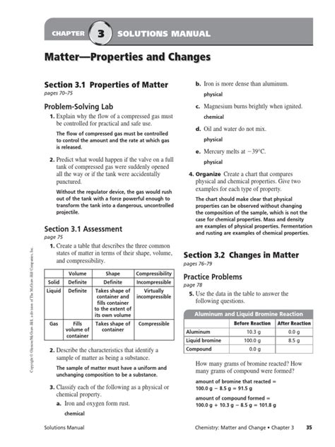 3 Matter—Properties and Changes