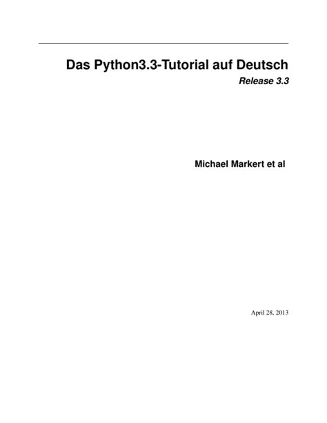 3 Python3 Das Deutsch Auf Tutorial