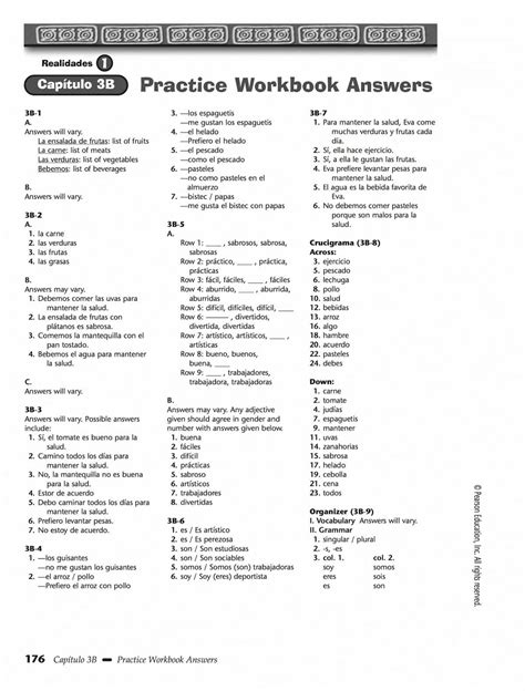 3 Realidades Practice Workbook Guided Answer Key