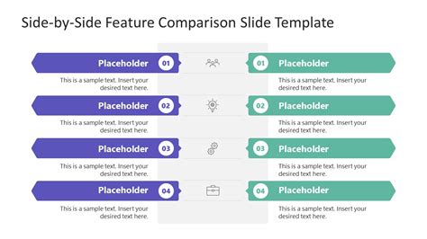 3 Side By Side Features Comparison PowerPoint Presentation Slides PPT