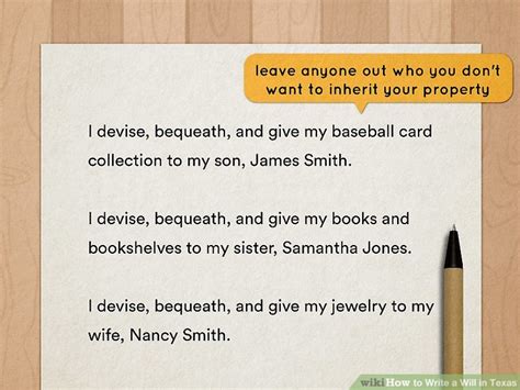 3 Simple Ways to Write a Will in Texas wikiHow