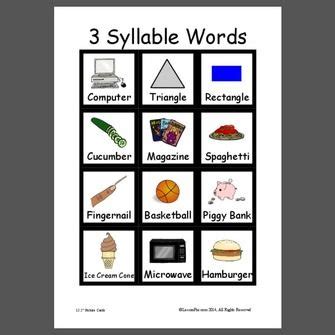 3 Syllable Words Speech Therapy Teaching Resources TPT