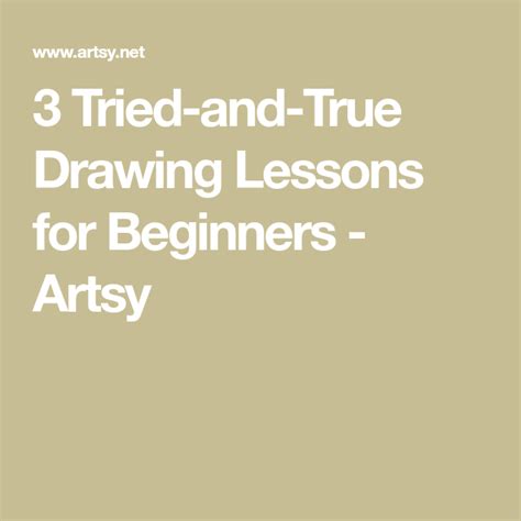 3 TriedandTrue Drawing Lessons for Beginners Artsy