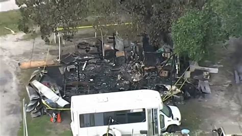 3 affected after fire burns down mobile home in Dania Beach