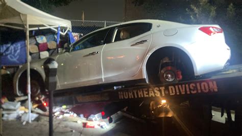 3 arrested after stolen Maserati found being stripped in downtown L.A.