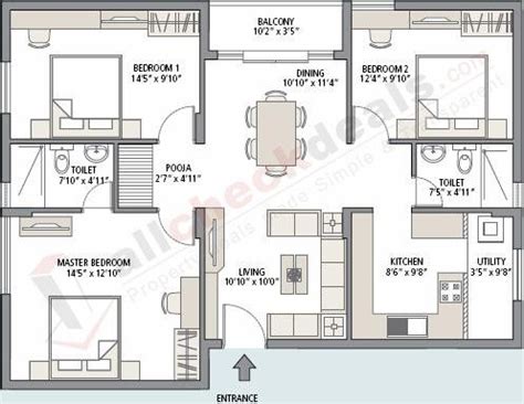 3 Bhk Flat Plan