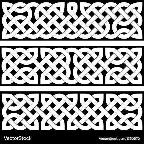 3 celtic braid patterns Royalty Free Vector Image