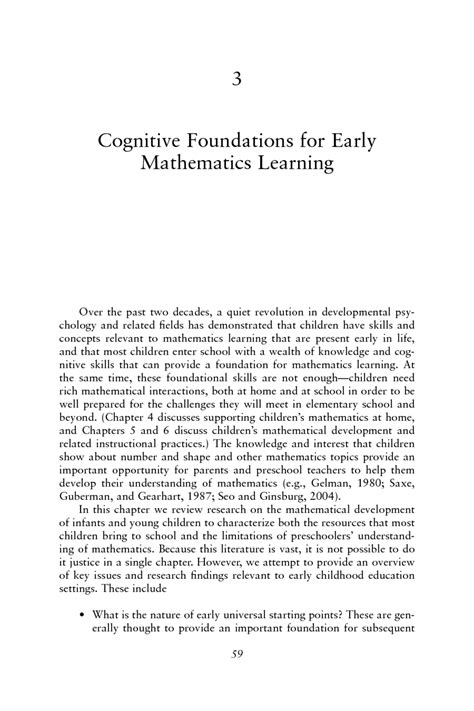 3 Cognitive Foundations For Early Mathematics Learning Mathematics Cognitive Math Activities For Preschoolers - Cognitive Math Activities For Preschoolers