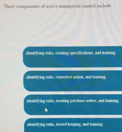 3 Components Of Active Managerial Control