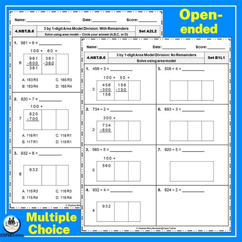 3 Digit By 1 Digit Area Model Division Three Digit Division Worksheet - Three Digit Division Worksheet