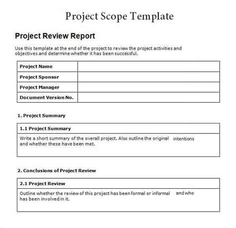 3 free project scope statement templates word excel