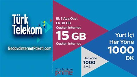 3 gb ek internet türk telekom