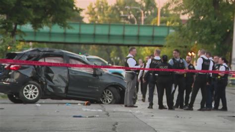 3 in critical condition after crash, 2 possibly shot, in Garfield Park