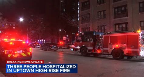 3 injured in high-rise fire in Uptown