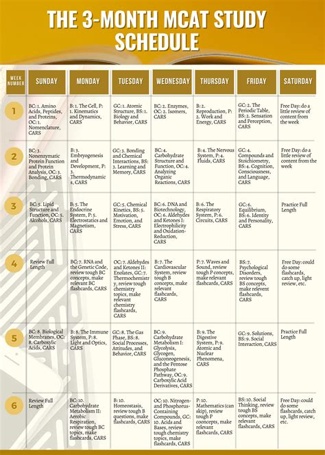 3 Month Mcat Study Plan