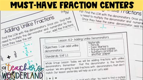 3 Must Have Math Fraction Centers For Elementary Fraction Math Centers - Fraction Math Centers