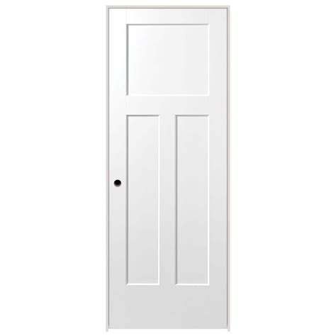 3 panel door home depot. JELD-WEN. 30 in. x 80 in. 3 Panel Craftsman Primed Left-Hand Smooth Solid Core Molded Composite MDF Single Prehung Interior Door 