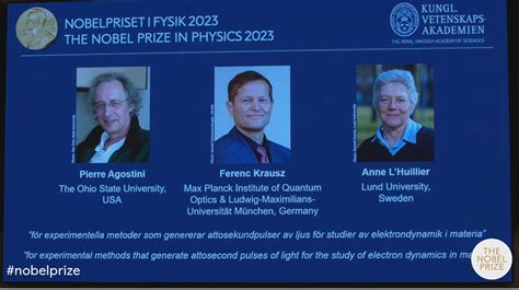 3 scientists win Nobel Prize in physics for looking at electrons in atoms during split seconds