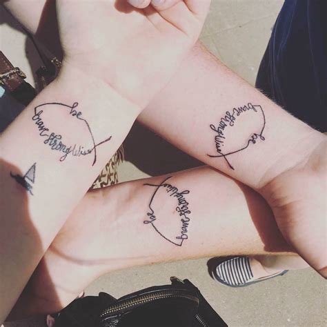 26 Exquisite Sister Tattoos To Celebrate Your Bond. These days the tattoo art is beyond popular, it seems that everyone in the world has something to say and wishes everyone to be able to understand it. Of course, very often a tattoo is just another way of decorating your body, as it is your temple.