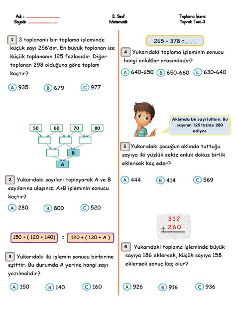 3 Sınıf Test Pdf