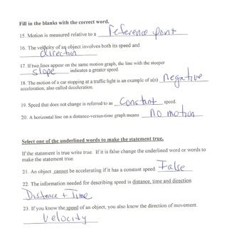 3 study guide describing motion answer key