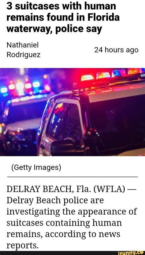 3 suitcases with human remains found in Florida waterway: police