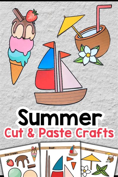 3 Summer Cut And Paste Crafts Littleladoo Com Cut And Paste Crafts - Cut And Paste Crafts