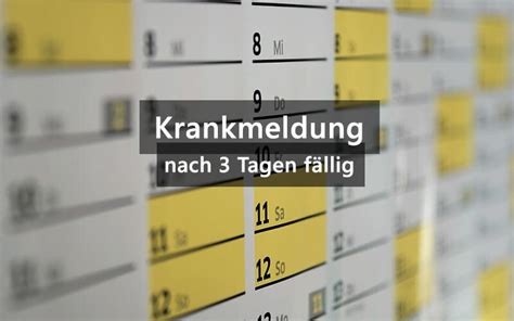 3 tage selbst krankschreiben