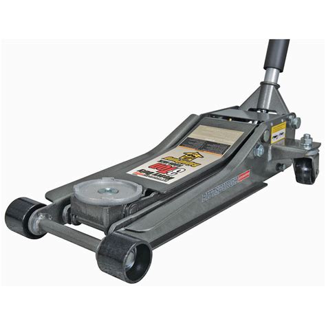 WOLF Hydraulic Ultra Low Profile Heavy Duty Steel Service/Floor Jack with Dual Piston Quick Lift Pump, 3 Ton (6,000 lb) Capacity, Black (WFTZ830026XB) 4.8 out of 5 stars. 6. 1 offer from $225.49. WOLF Low Profile Economic Aluminum Service/Floor Garage Jack with Quick Lift Pump, 3 Ton (6,000 lb) Capacity, Black (WFT830003XLB) 4.1 out of 5 stars. 7.. 