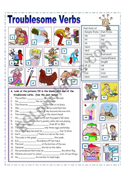 3 Troublesome Pairs English Esl Worksheets Pdf Amp Troublesome Words Worksheet - Troublesome Words Worksheet