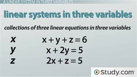 3 Variable Linear Systems