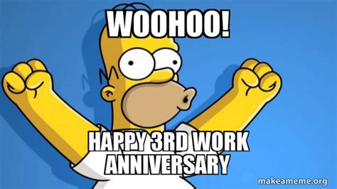 Top 6 Hilarious Work Anniversary Memes. 1. “Six years and counting, still not sick of you” (Image of a person holding a sick bucket with a smiling face) 2. “Happy work anniversary! You’re rocking your 6th year like a boss” (Image of a rockstar) 3. “One does not simply work six years without a meme to celebrate it” (Meme of Boromir .... 