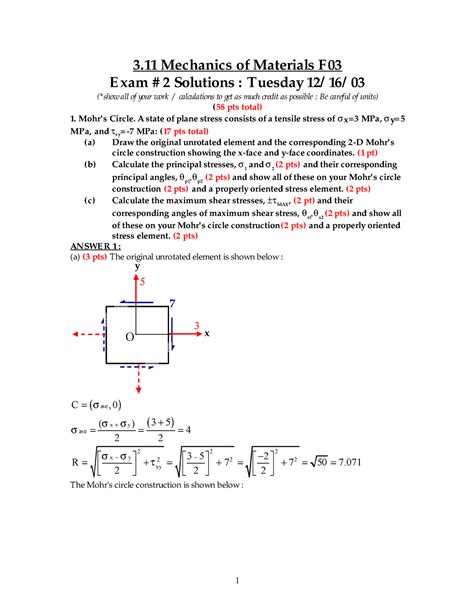 Full Download 3 11 Mechanics Of Materials F03 Exam 2 Solutions 