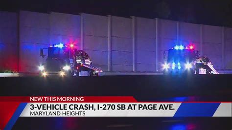 3-vehicle crash temporarily closes I-270 SB lanes