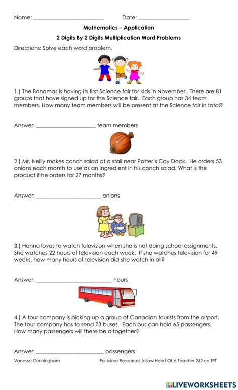 30++ 2Digit By 2Digit Multiplication Word Problems Worksheets Pdf