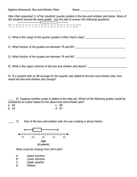 30   Box And Whisker Plot Worksheet Worksheets Decoomo