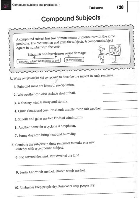 30++ Compound Subject And Predicate Worksheets Coo Worksheets