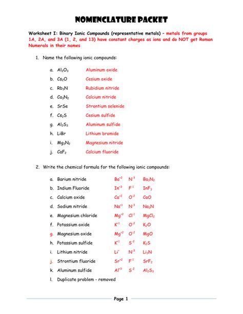 30++ Naming Compounds Worksheet Answer Key Worksheets Decoomo