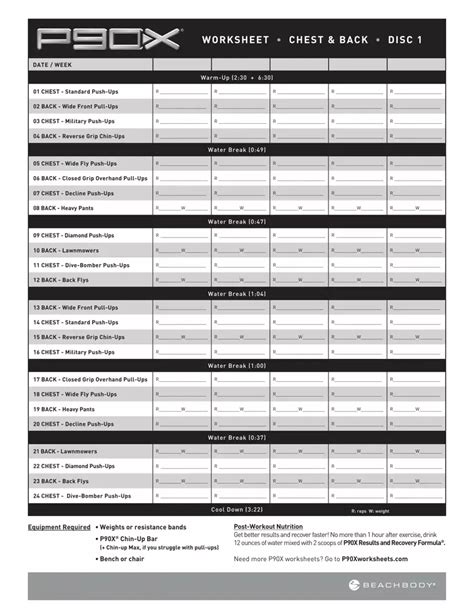 30   P90X Legs And Back Worksheet