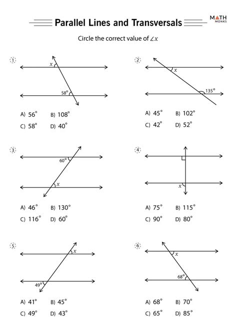 30++ Parallel Lines And Transversals Worksheet Worksheets Decoomo