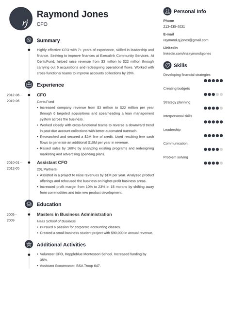 30+ Cfo resume examples 2019 For Your Needs
