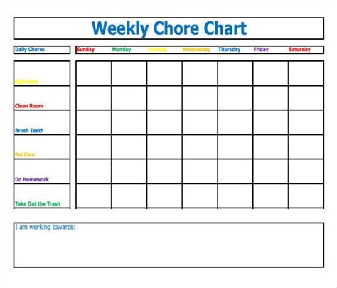 30+ Weekly Chore Chart Templates DOC, Excel Free & Premium Templates