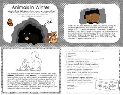 30 Animals That Hibernate Worksheet