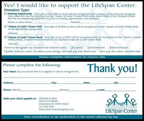 30 Donation Pledge Card Template Simple Template Design